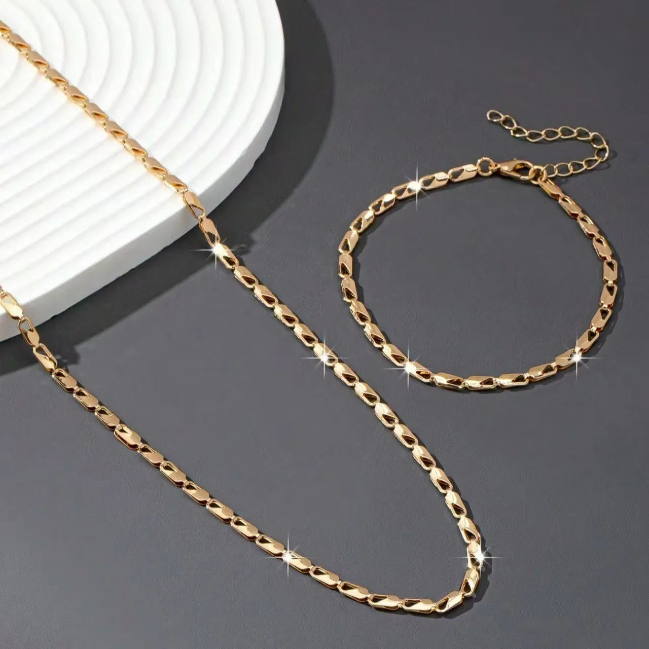 Luxury Crystal Necklace & Bracelet Set