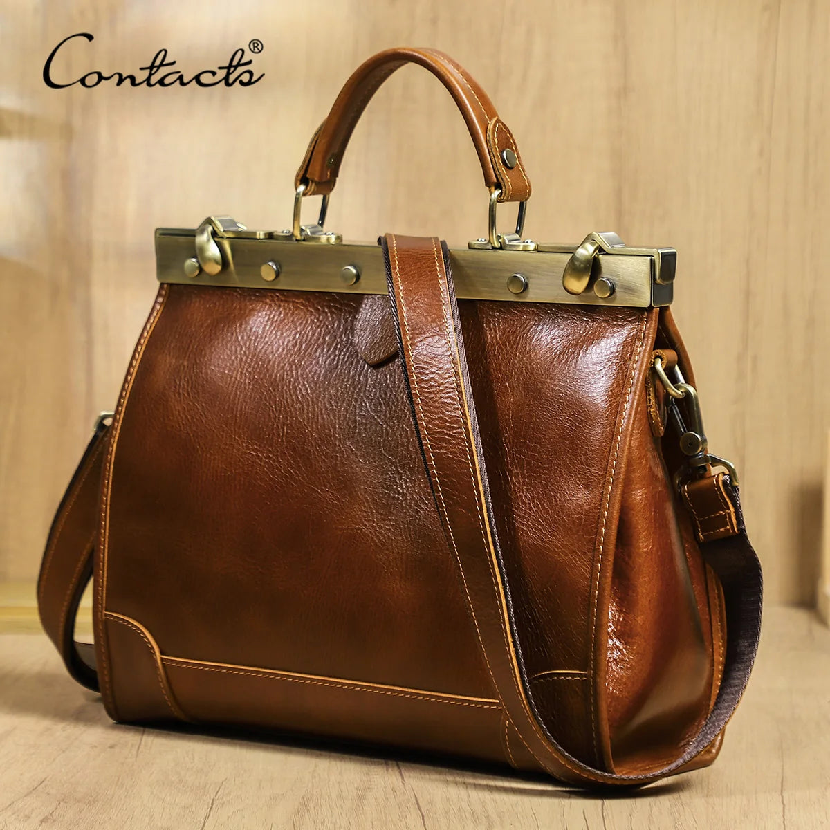 Contact's Genuine Leather Top Handle Tote Bag