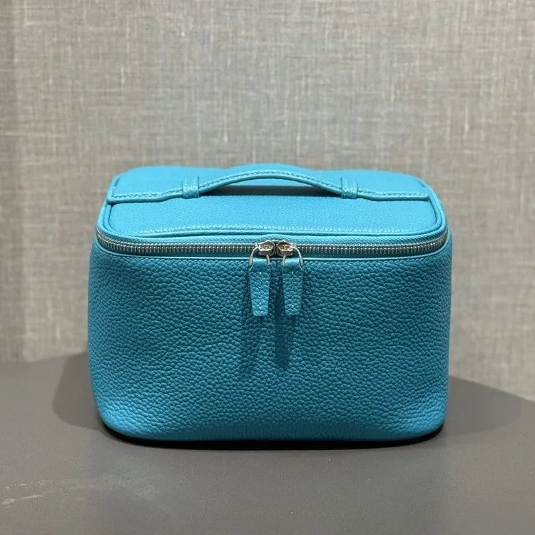Portable Square Leather Vanity Bag