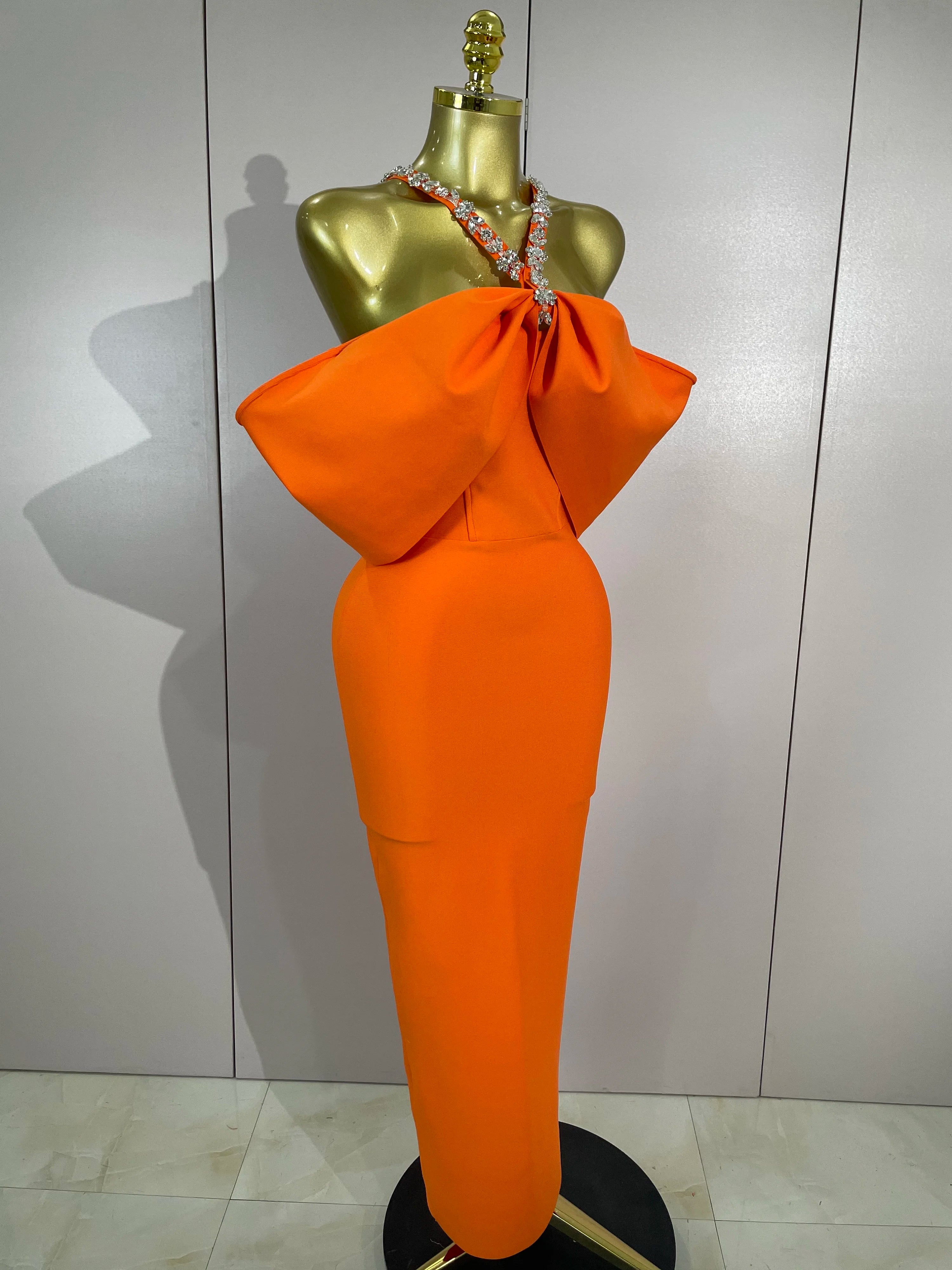 Elegant Halter Crystal Bodycon Bandage Dress