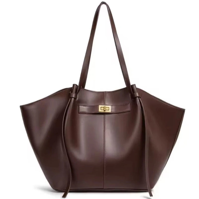 Large Capacity Trapeze PU Leather Tote Bag