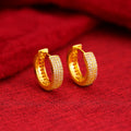 24K Pure Gold Diamond Earrings