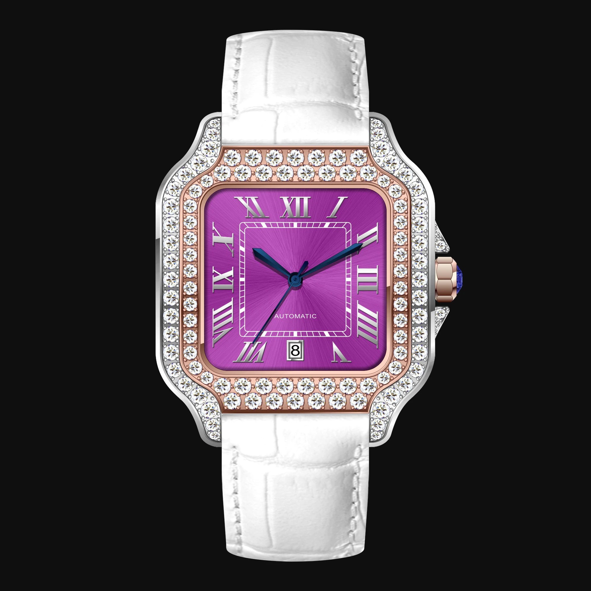 SEAKOSS 40mm Luxury Iced Out Moissanite Watch