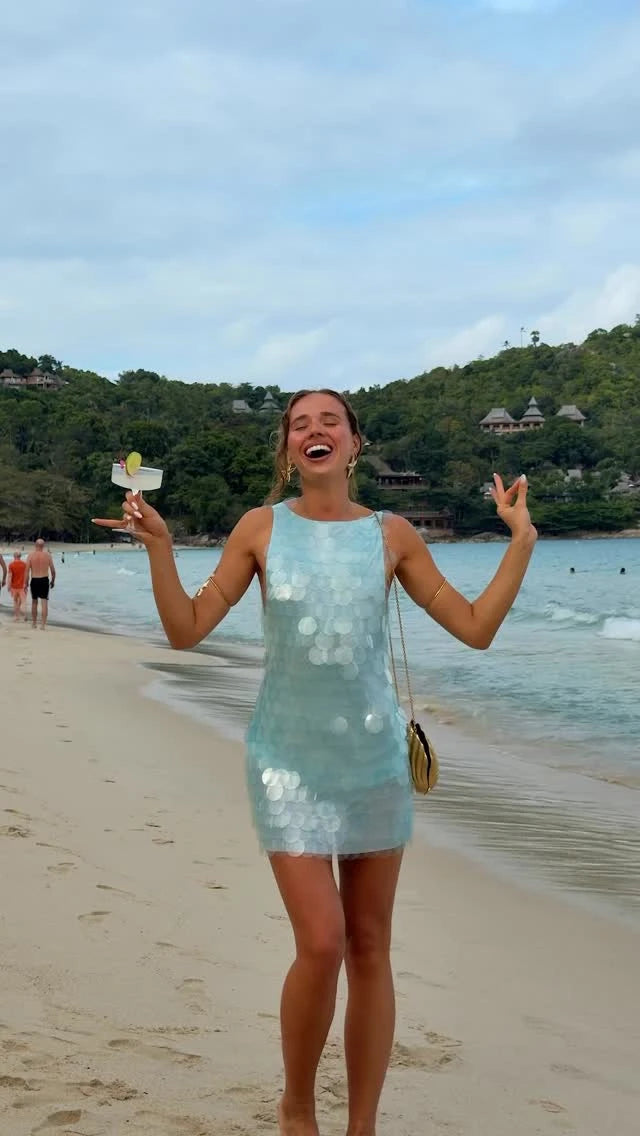 Sexy Sequin Backless Mini Dress