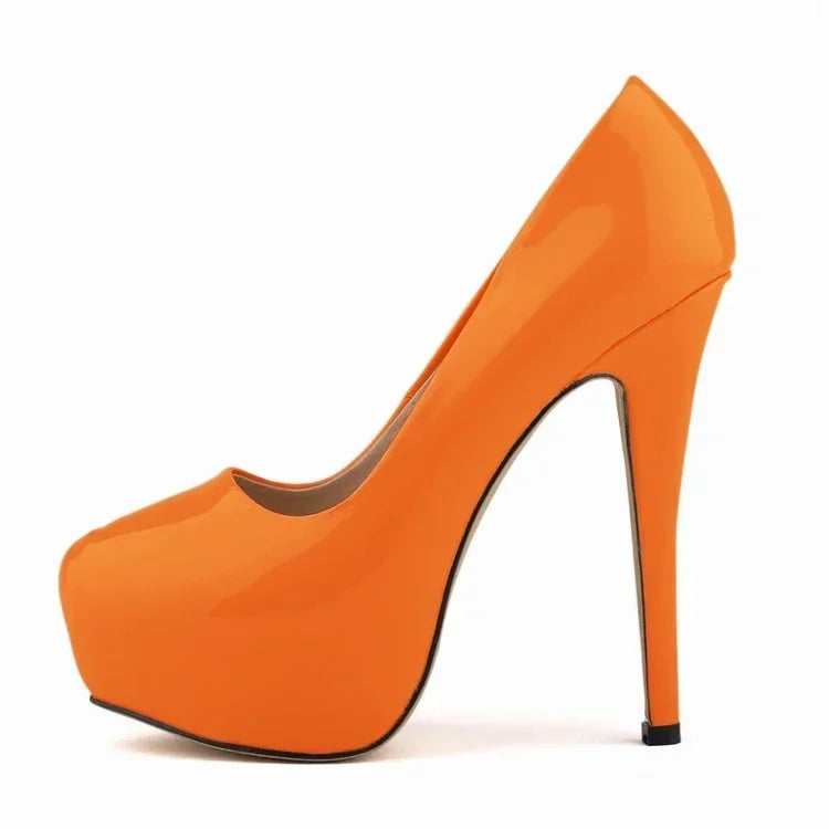 Women's 14cm Round Toe Platform Stilettos