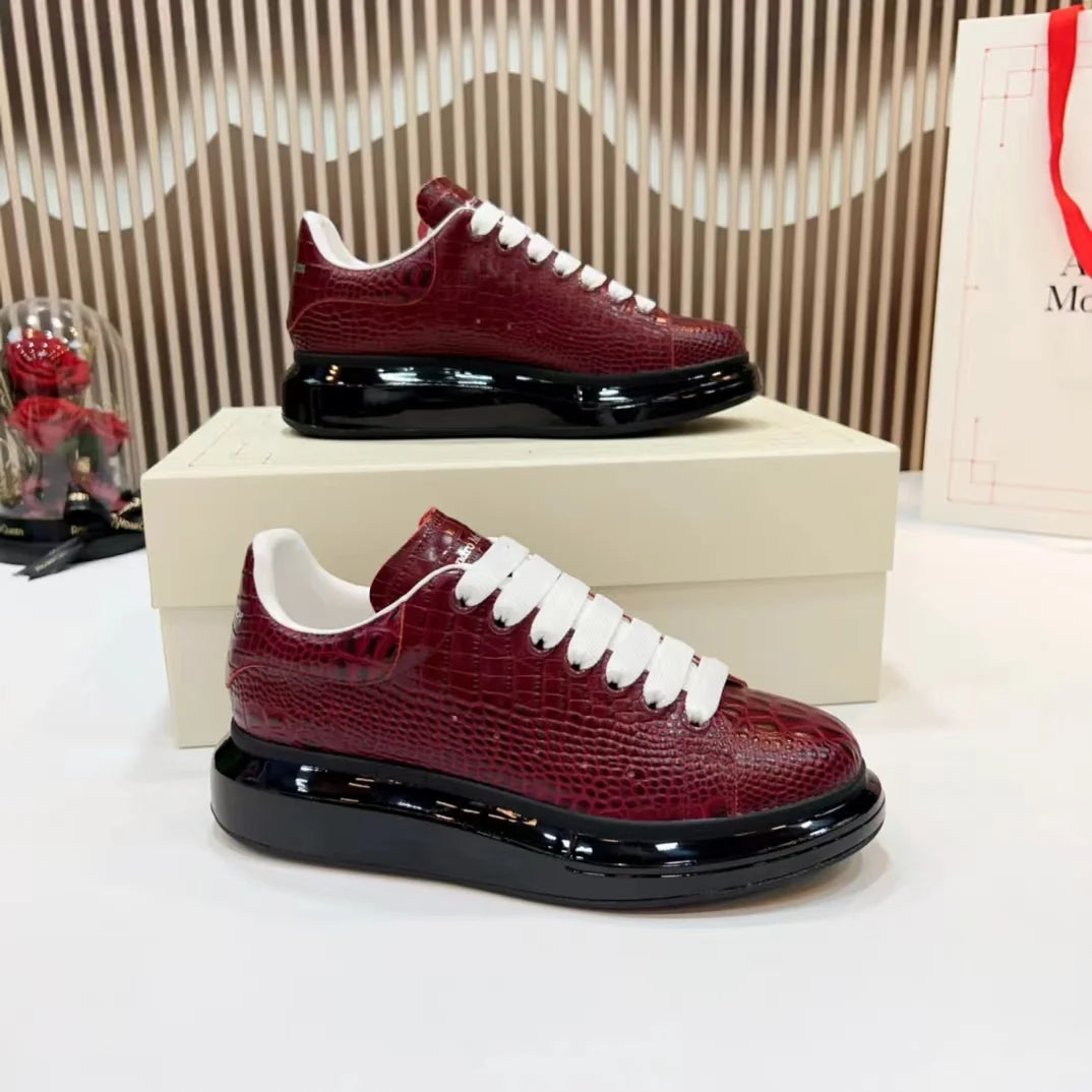 Luxury Handmade Leather Platform Sneakers