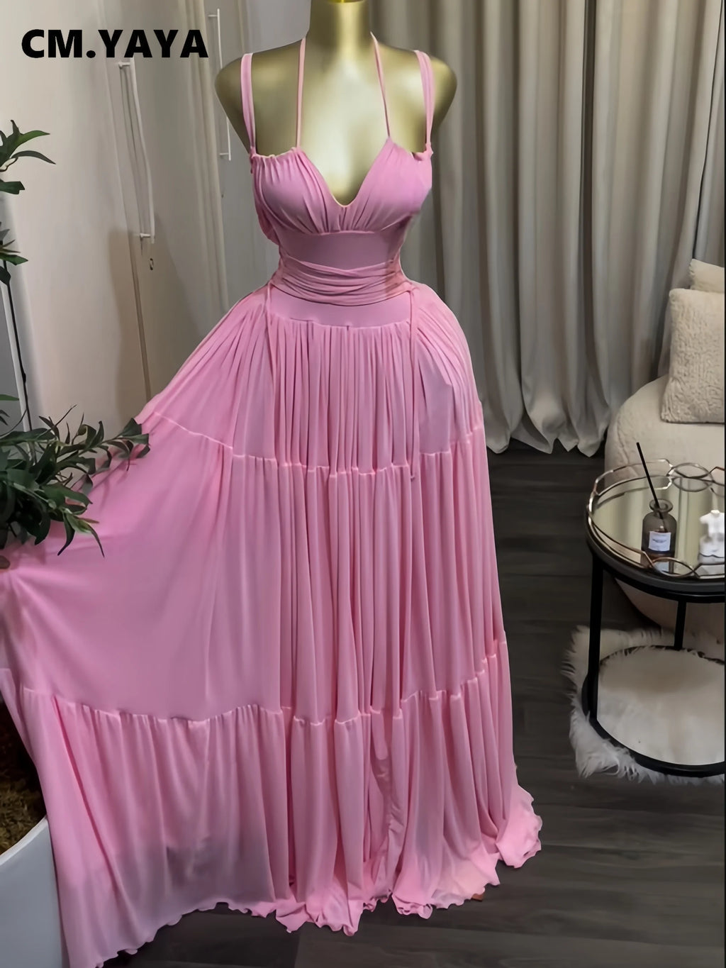 Sculpted Halter Maxi Dress