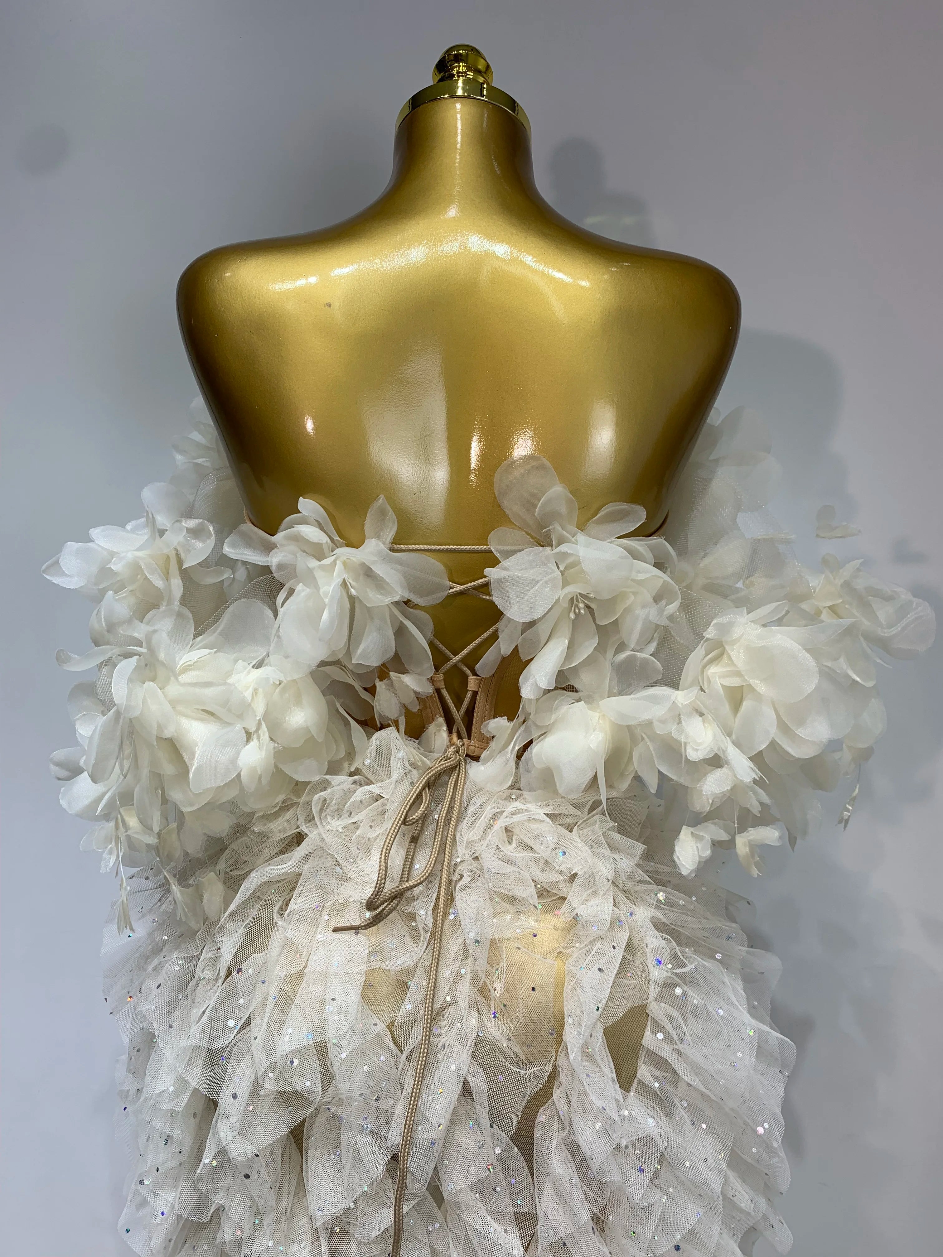 Elegant Flower Two-Piece Top & Skirt Set