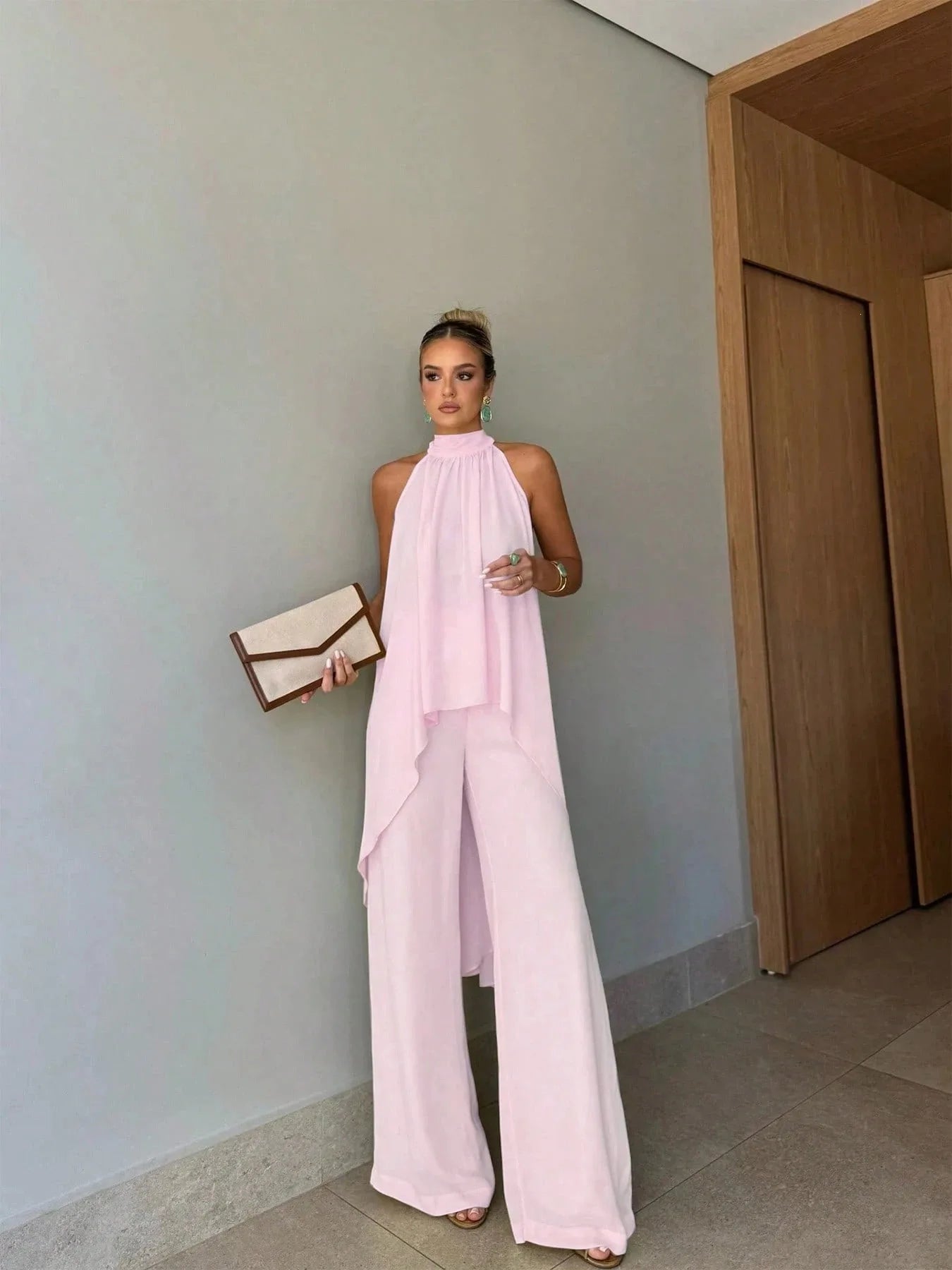 Irregular Sleeveless Top & Pants Set
