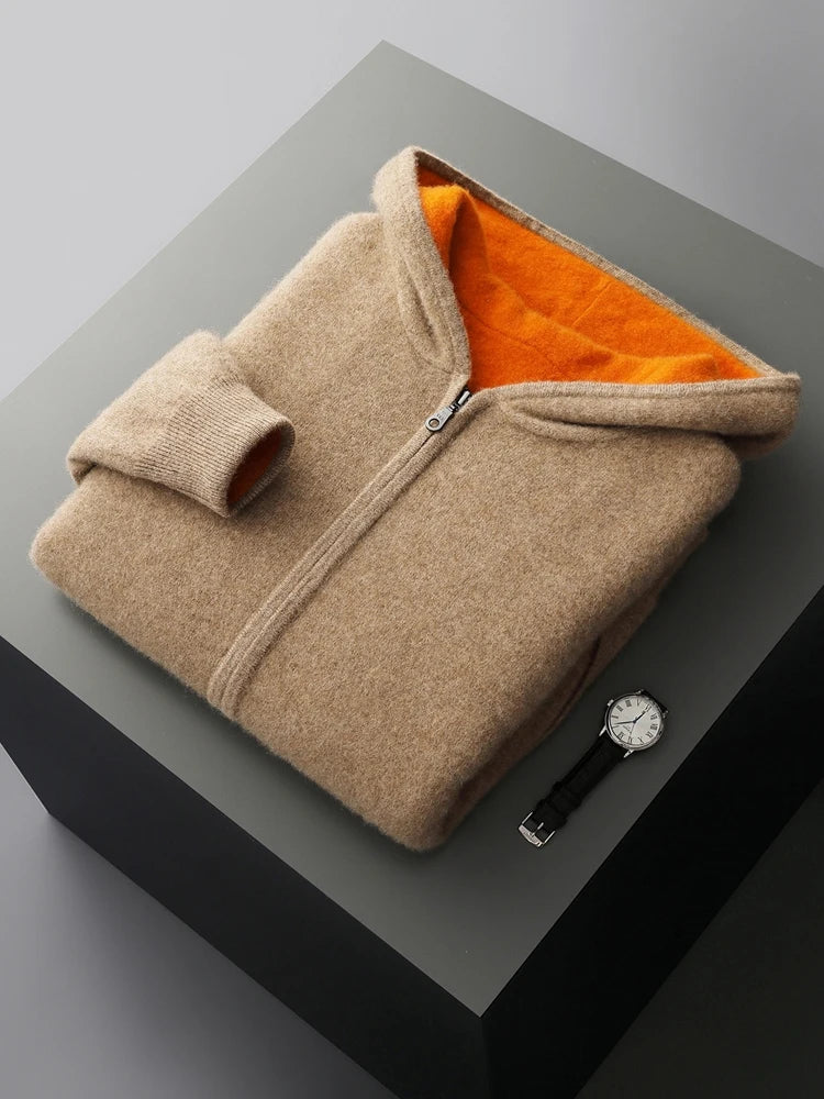 England Style Hooded Wool Jacket