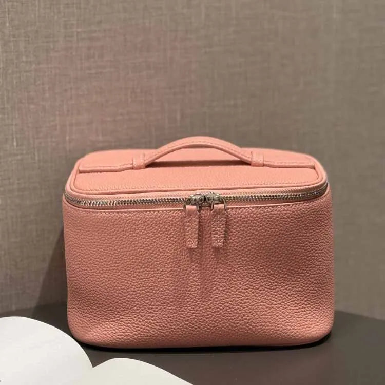 Portable Square Leather Vanity Bag