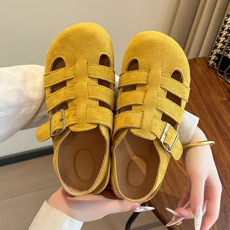 Retro Closed-Toe Roman Platform Sandals