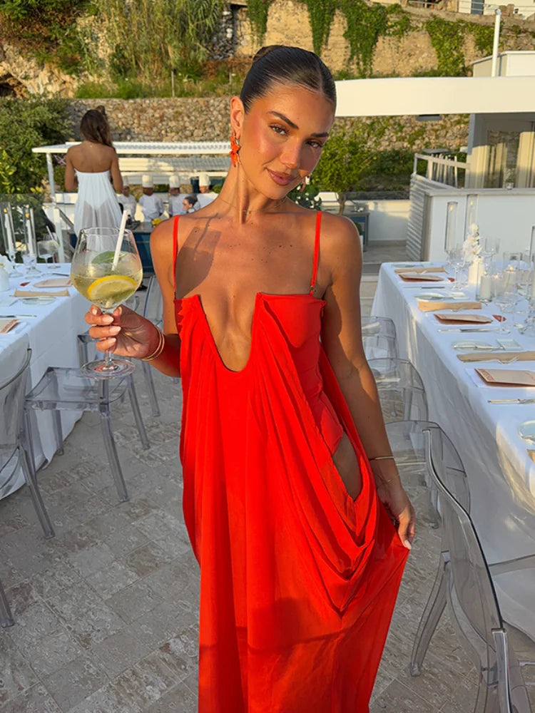 Vibrant Flowy Bohemian Maxi Dress