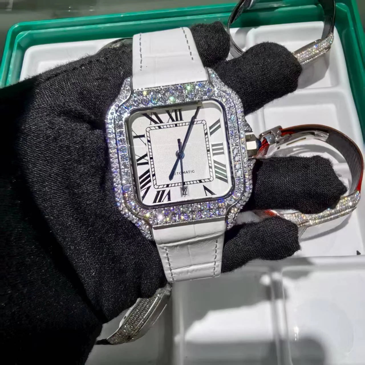 Full Iced Out VVS Moissanite Mechanical Watch