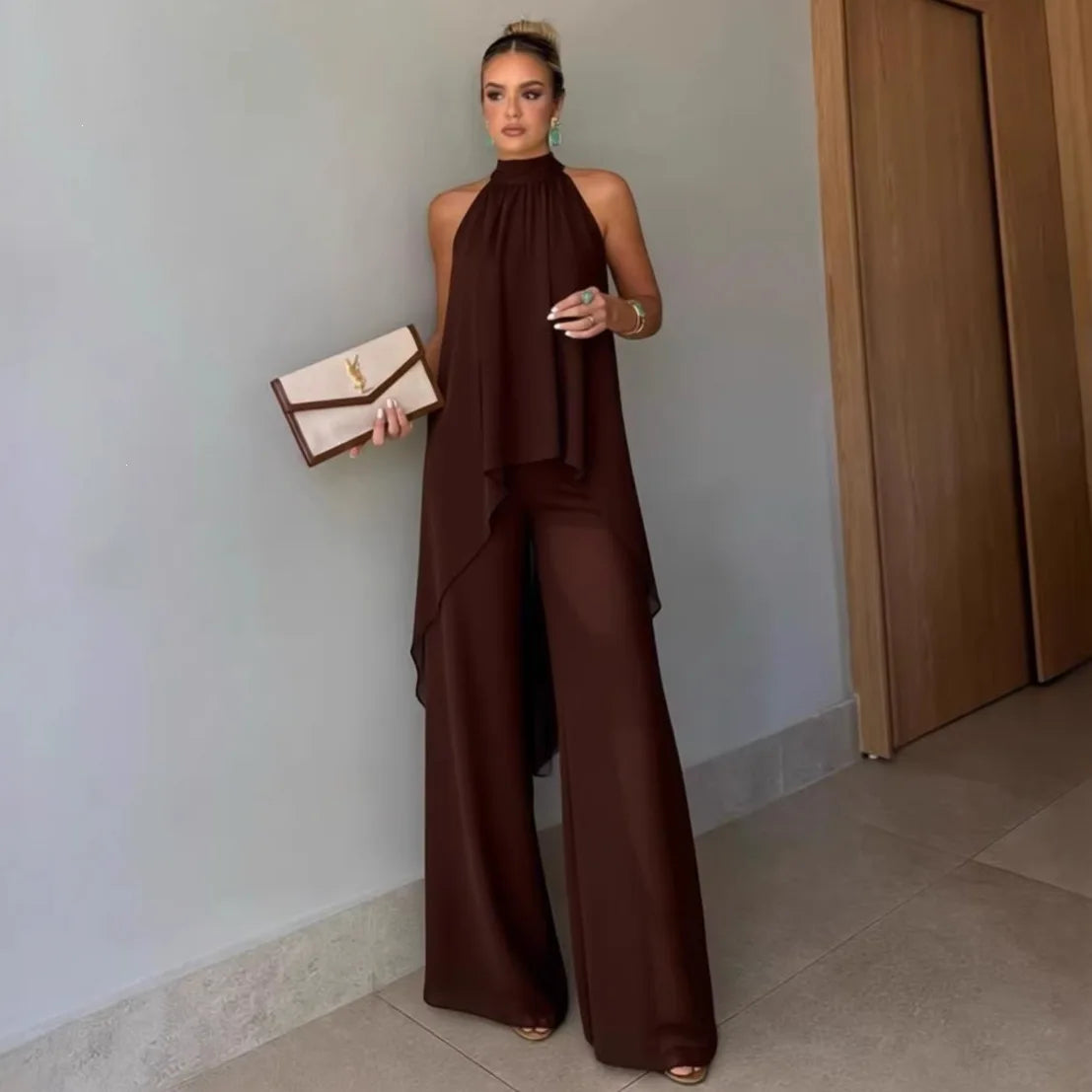 Irregular Sleeveless Top & Pants Set