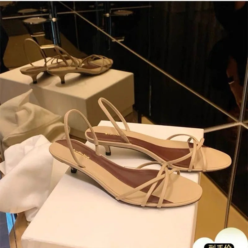 Women's Elegant French Low Heel Sandals