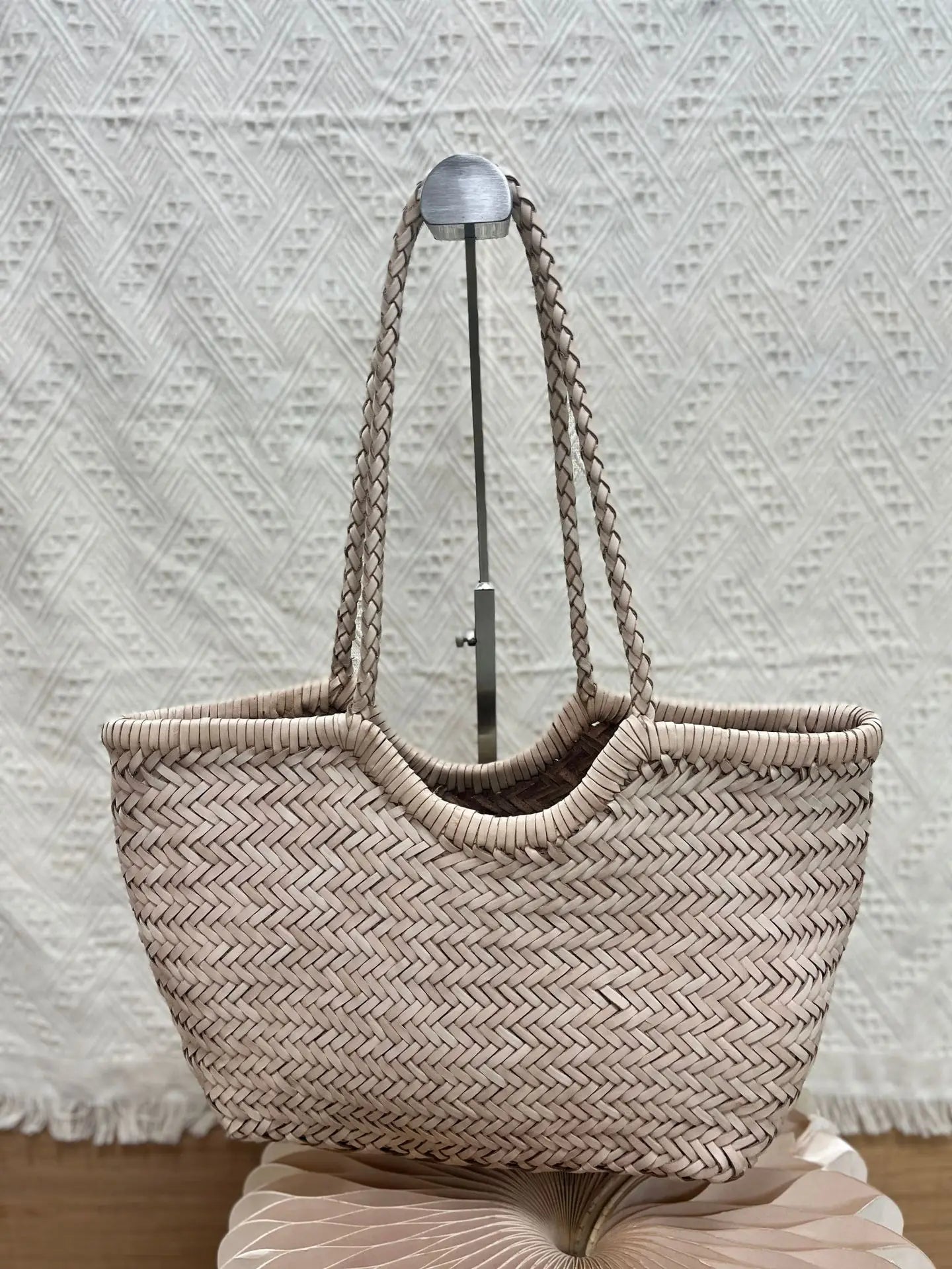 Hand-Woven Genuine Leather Tote Bag