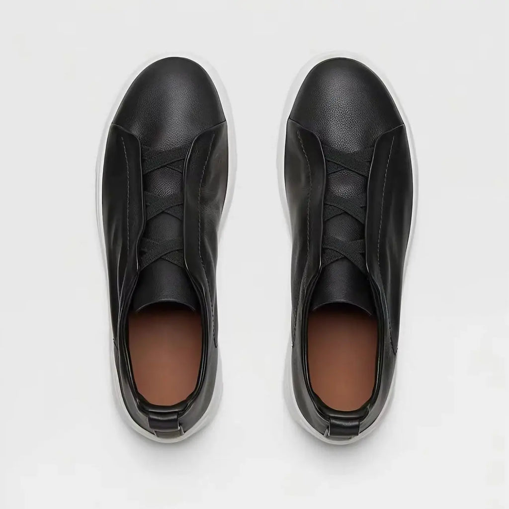 Genuine Leather Men’s Casual Flats – Breathable & Comfortable Shoes