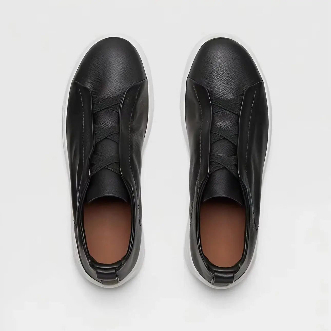 Genuine Leather Men’s Casual Flats – Breathable & Comfortable Shoes