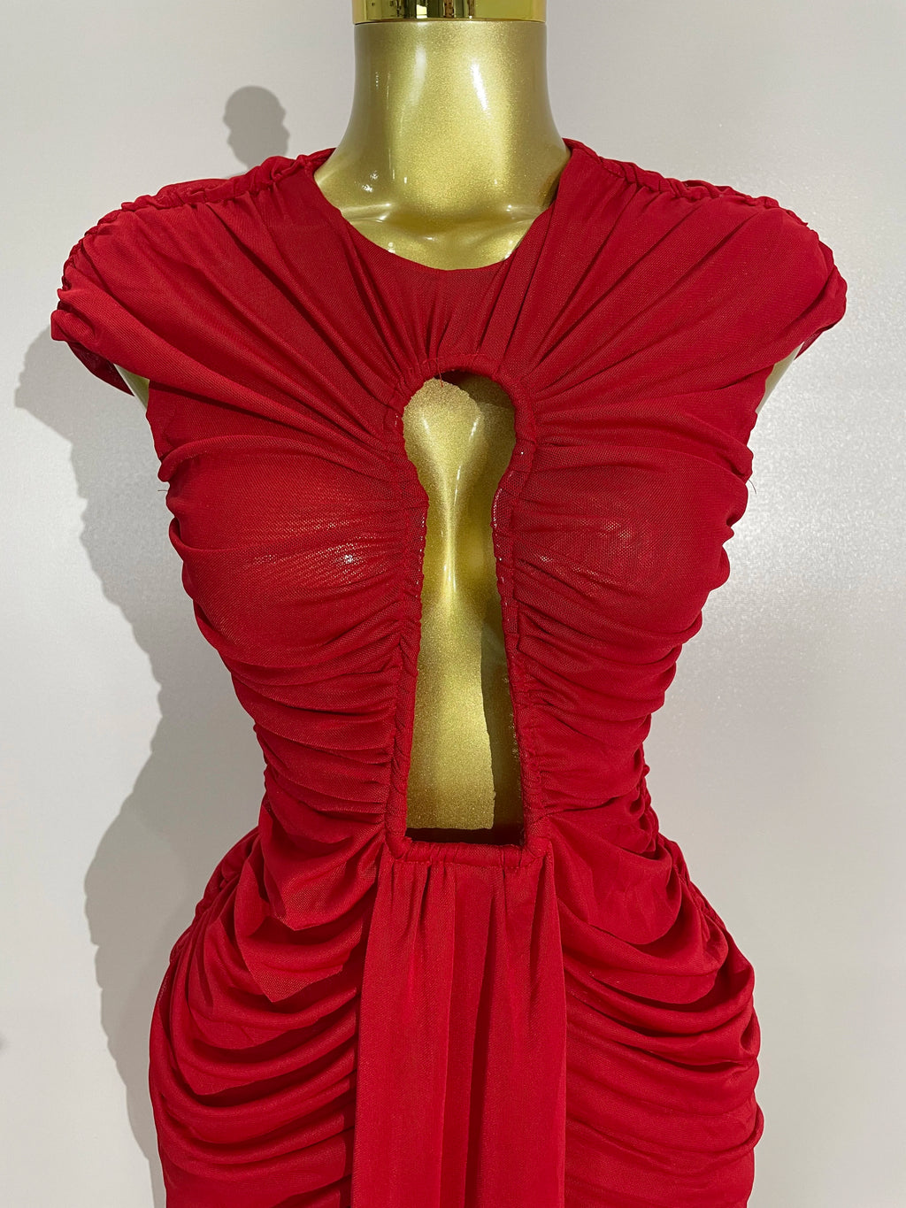 Sleeveless O-Neck Hollow-Out Mesh Bodycon Maxi Dress