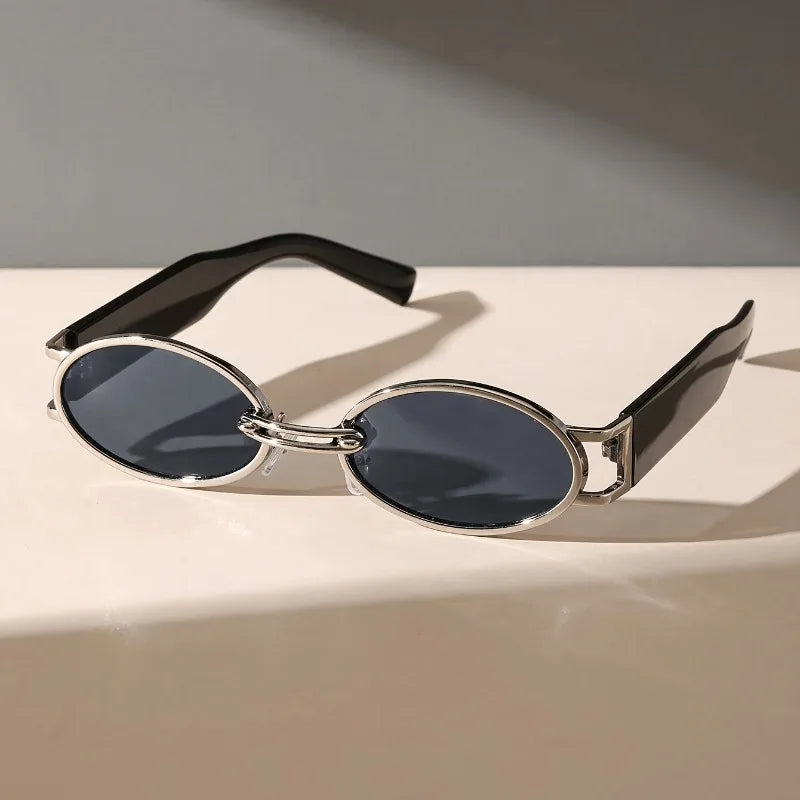 Retro Oval Metal Beach Sunglasses