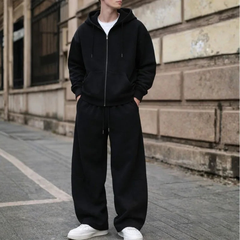 Zip-Up Hoodie & Wide-Leg Tracksuit