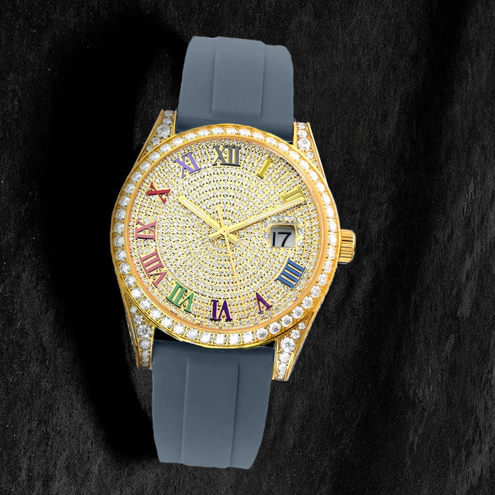 Luxury Iced Out VVS Moissanite Mechanical Watch