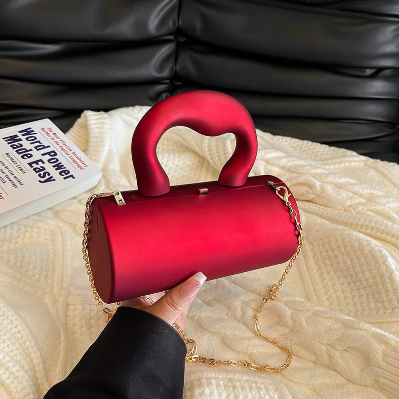Designer Cylinder Crossbody Clutch