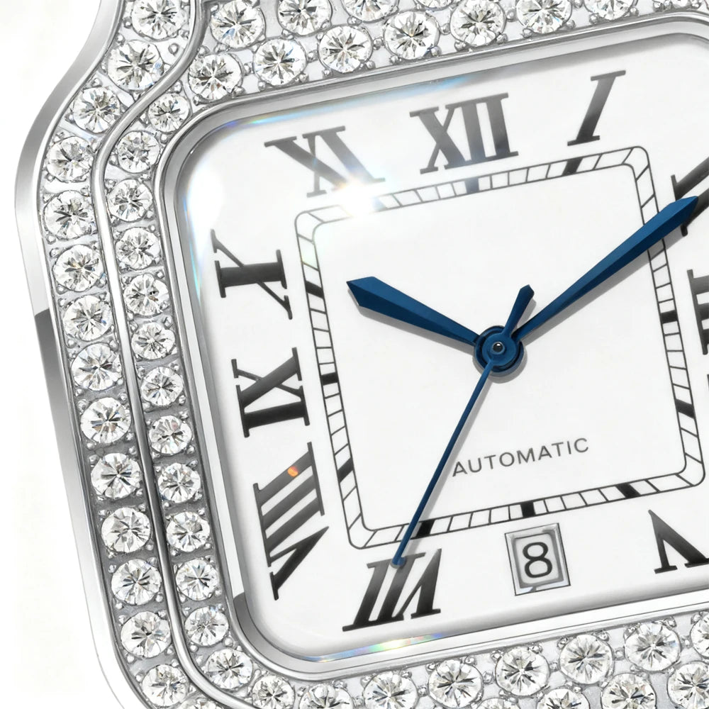 SEAKOSS 40mm Luxury Iced Out Moissanite Watch