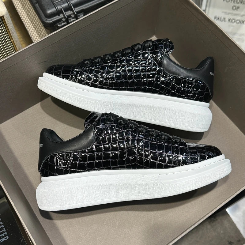 Handmade Leather Platform Sneakers