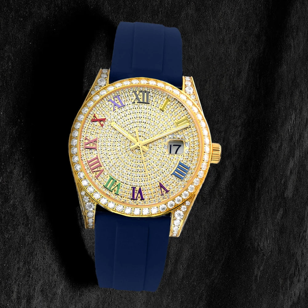 Luxury Iced Out VVS Moissanite Mechanical Watch