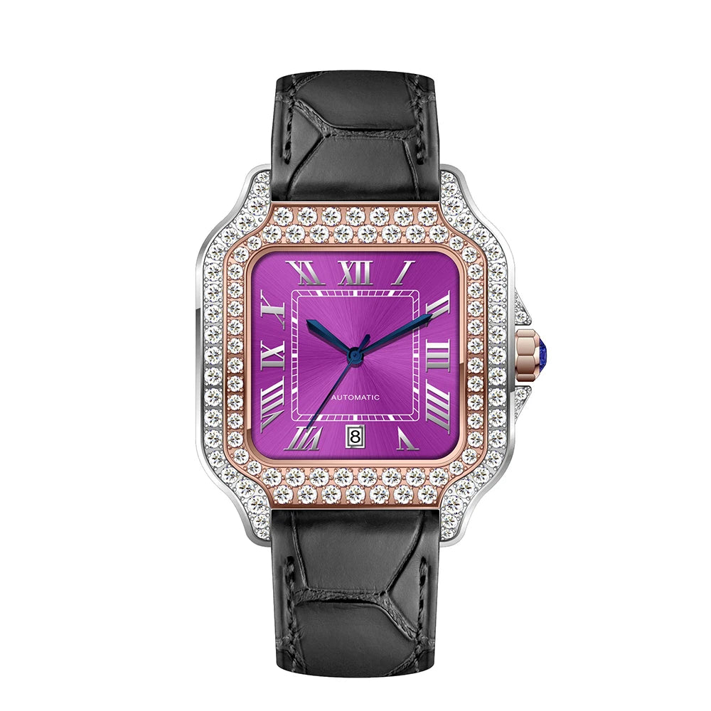 SEAKOSS 40mm Luxury Iced Out Moissanite Watch