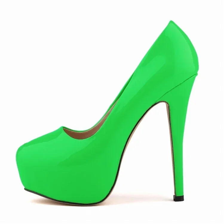 Women's 14cm Round Toe Platform Stilettos
