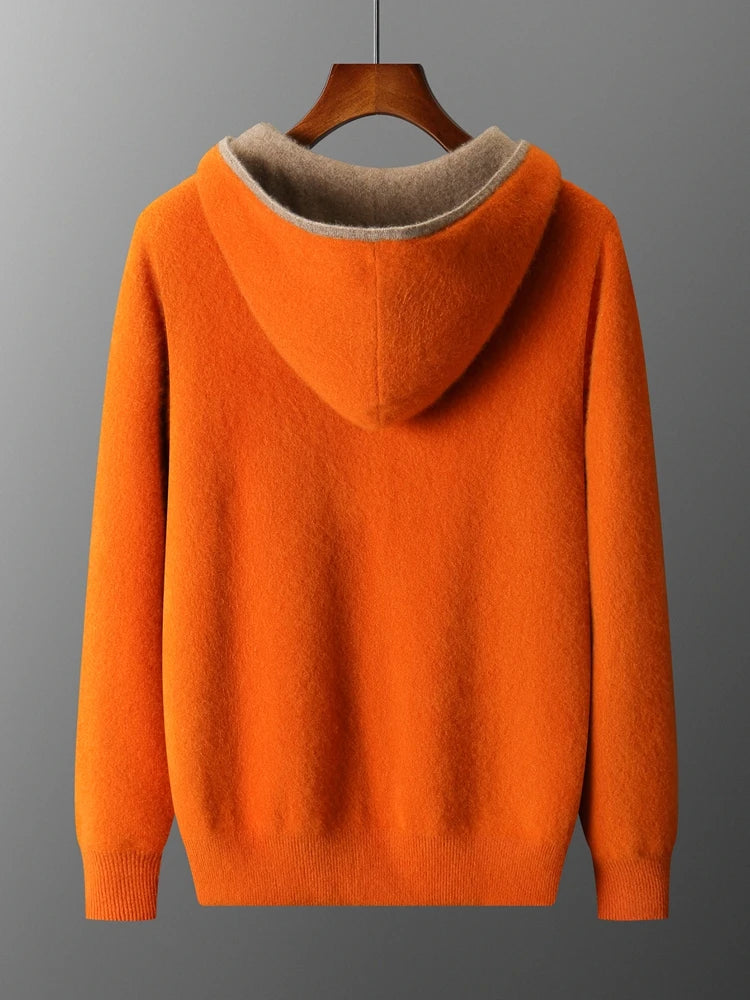 England Style Hooded Wool Jacket