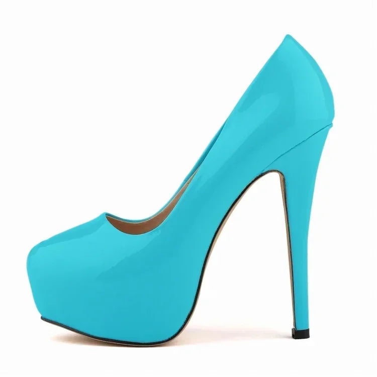 Women's 14cm Round Toe Platform Stilettos