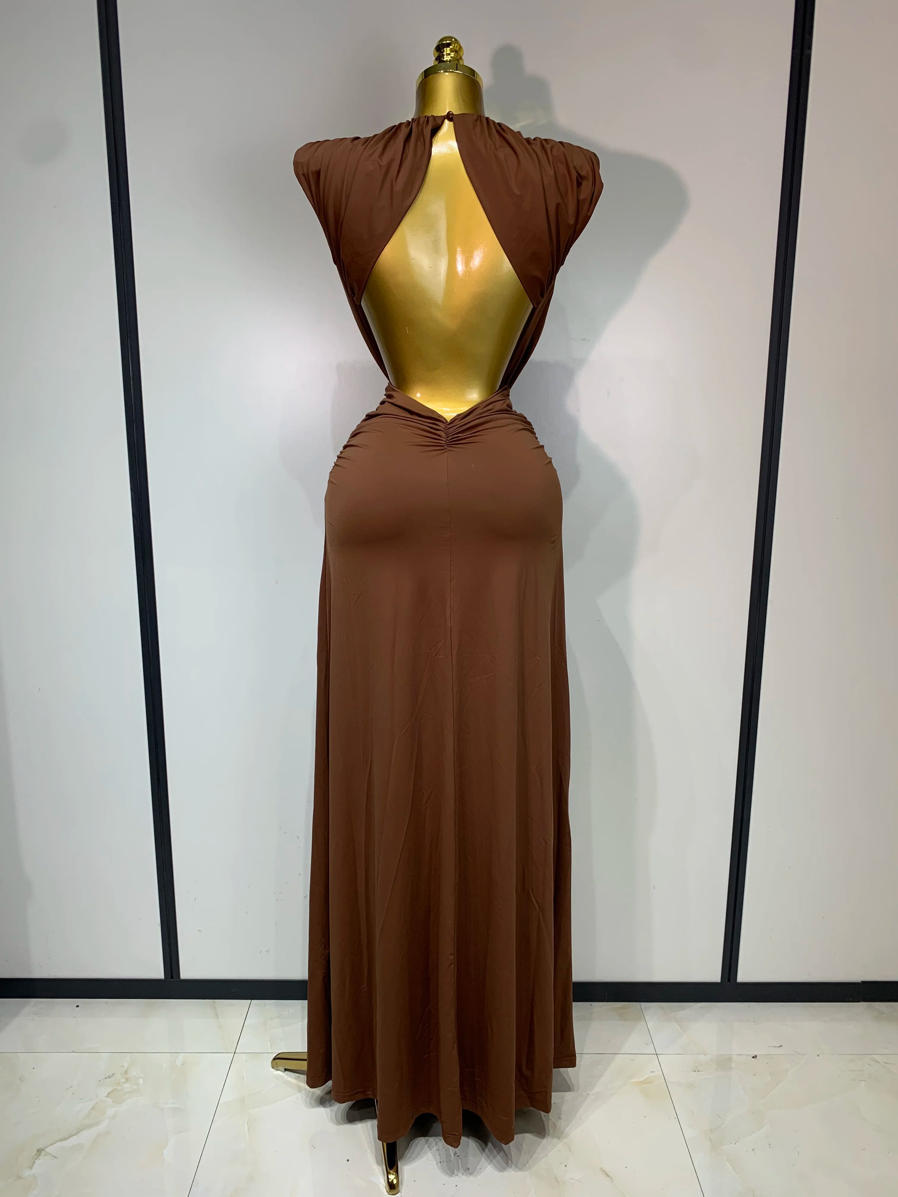 Luxury Evening V-Neck Dress