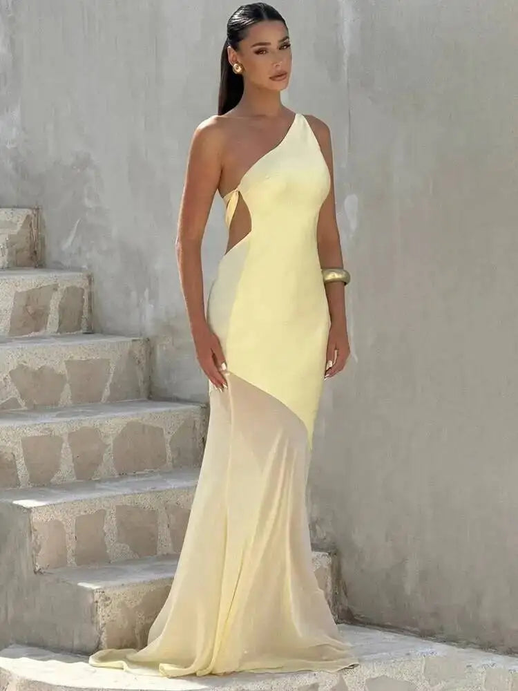 URSFOCUS One Shoulder Backless Sexy Maxi Dress