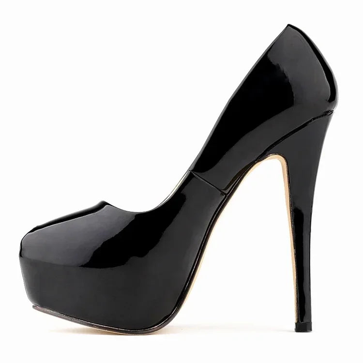 Women's 14cm Round Toe Platform Stilettos