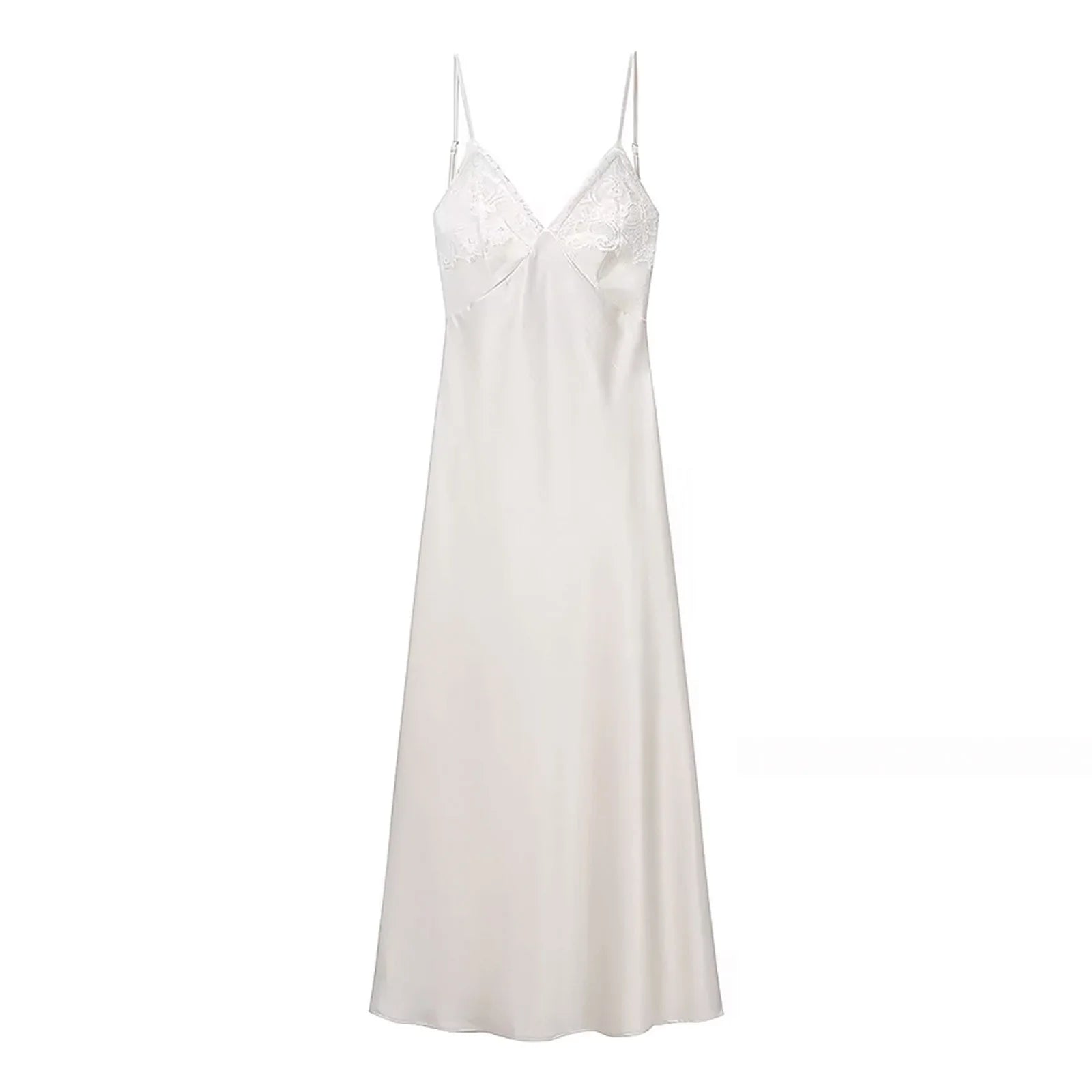 Retro Lace Stitching Backless Maxi Dress