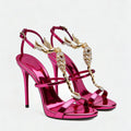 Rhinestone Scorpion Round Toe Stiletto Sandals