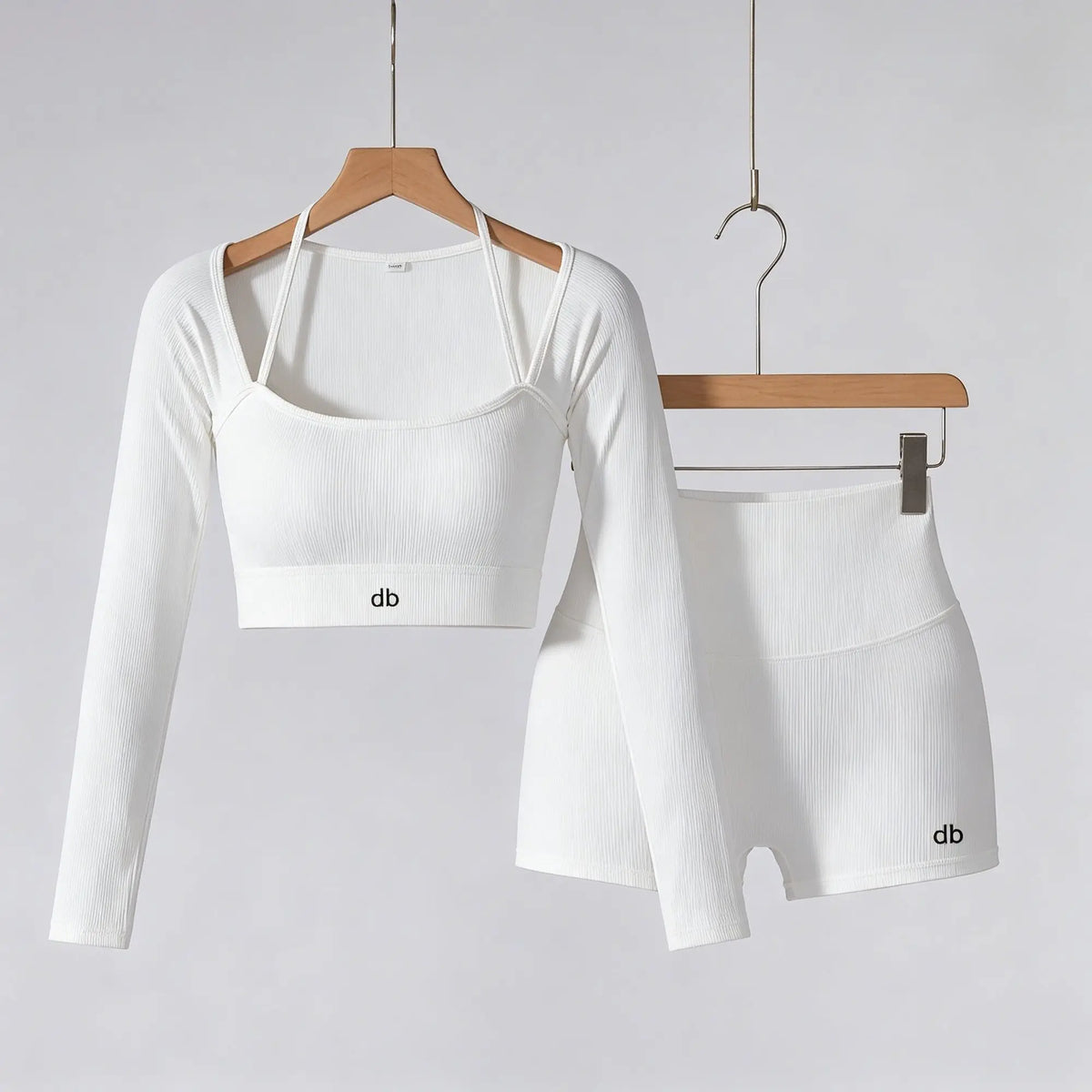 Letter Print Long Sleeve Workout Set