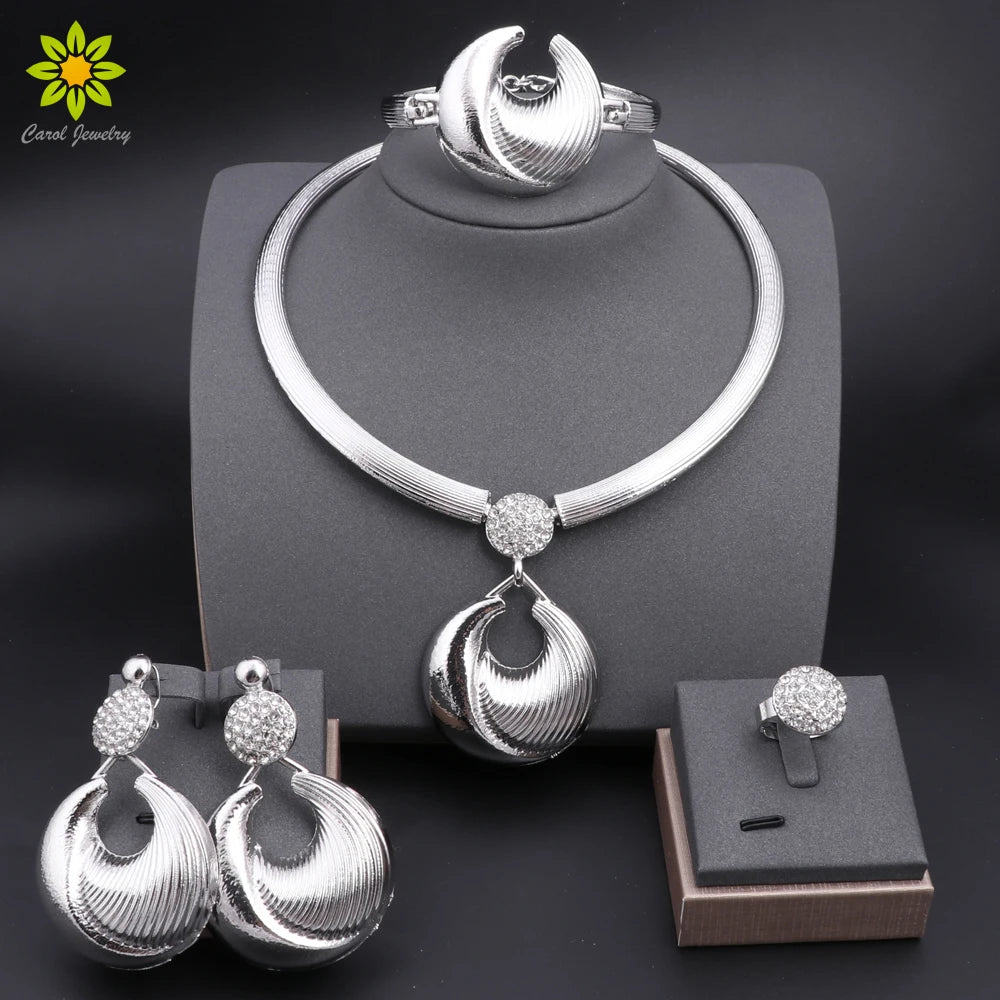 Luxury 18K Gold Plated Bridal Jewelry Set