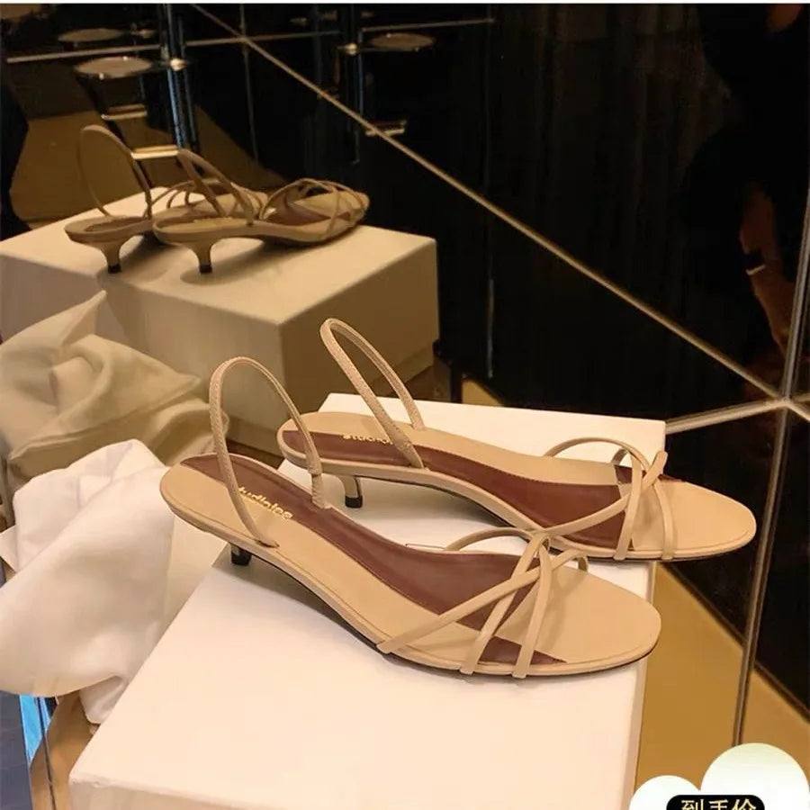 Women's Elegant French Low Heel Sandals