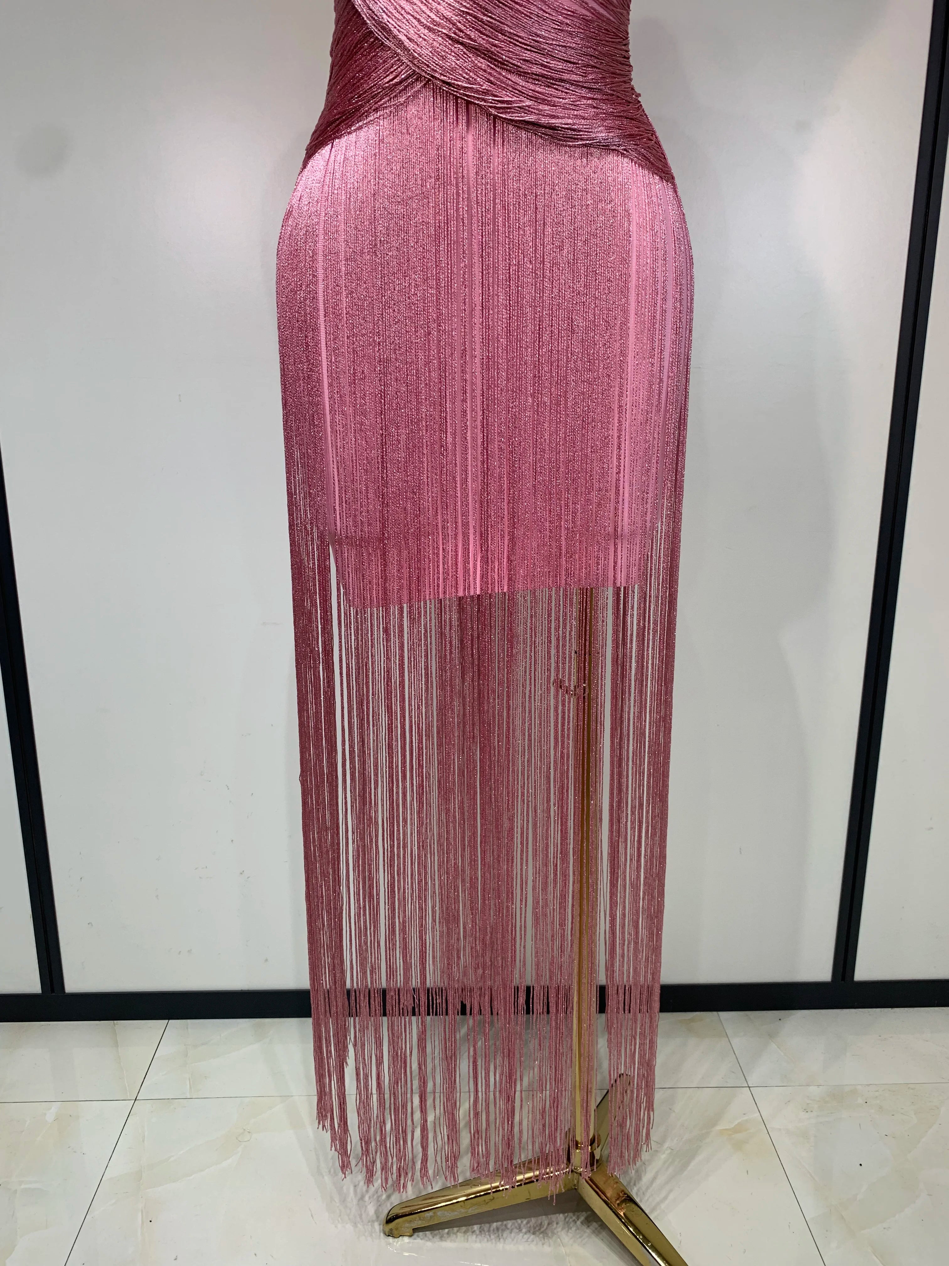 Luxury Sleeveless Tassel Bandage Dress