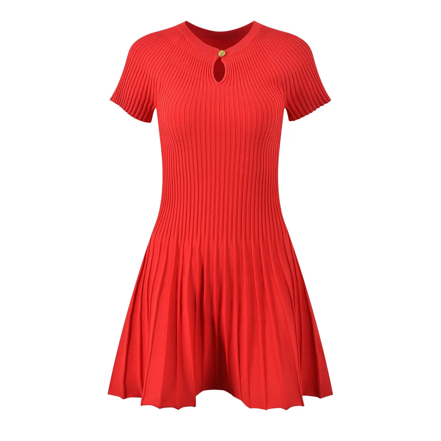 Slim Crew Neck Striped Summer Dress