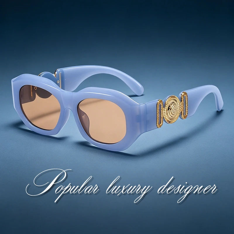 Retro Luxury Designer Square Sunglasses for Women