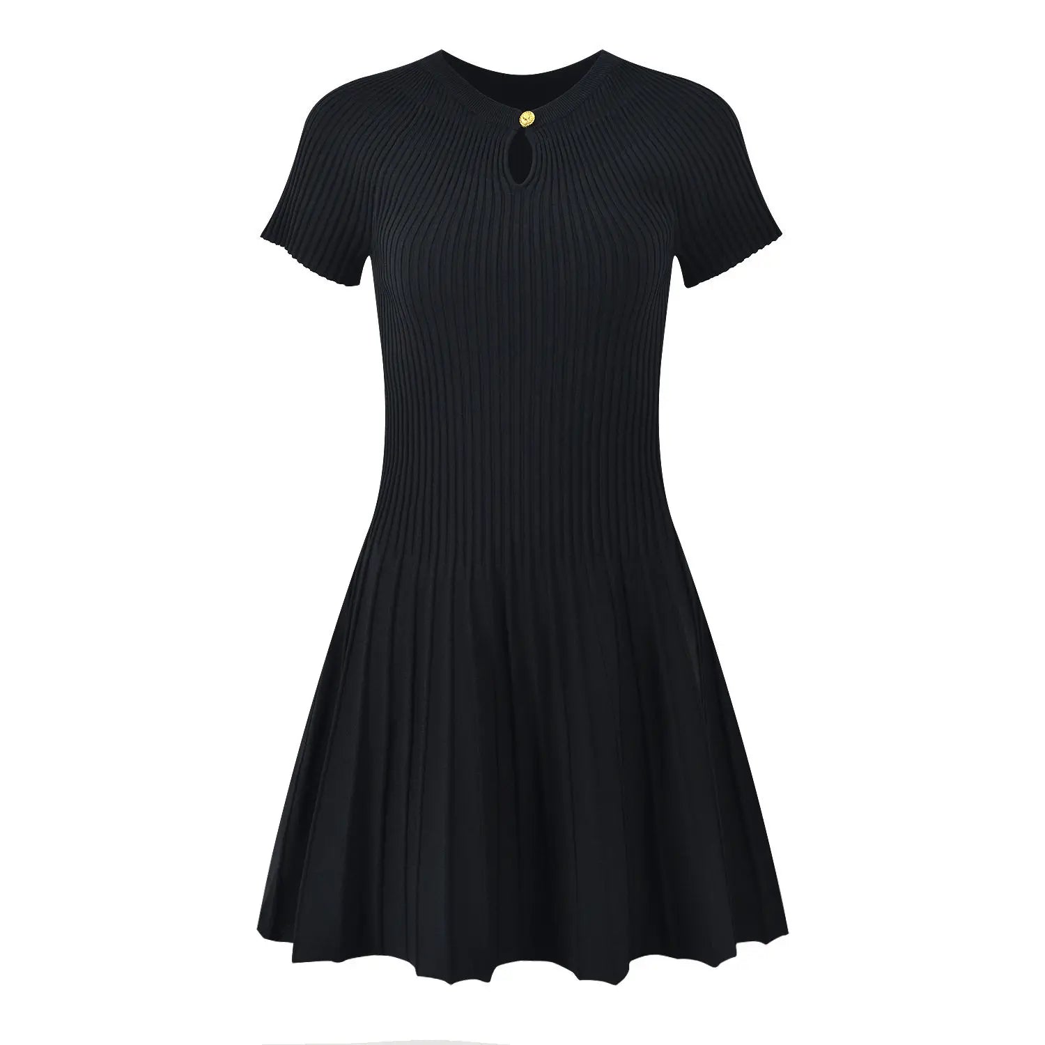 Slim Crew Neck Striped Summer Dress