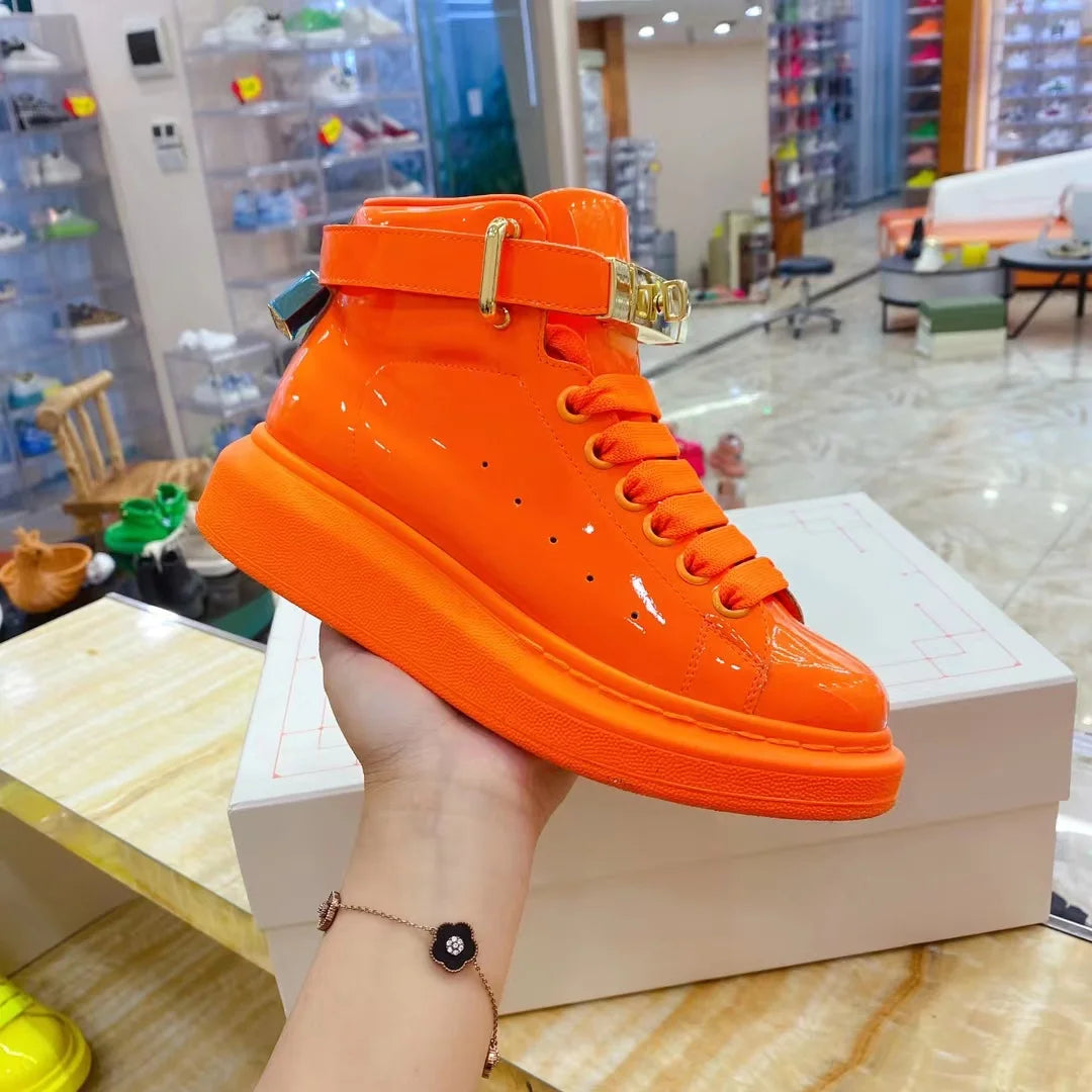 Luxury Men’s Patent Leather Platform Shoes