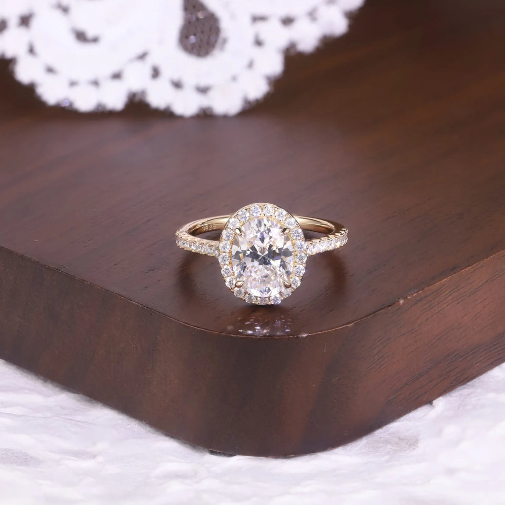 Veeie Veein Egg-Shaped S925 Gold Plated Ring