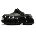Women’s 6cm Platform Clogs – Metal Rivet Design